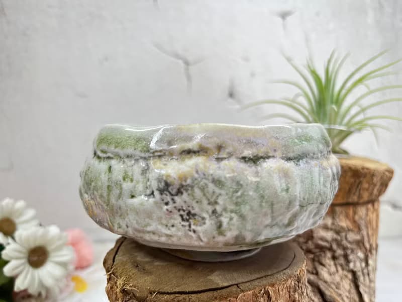 手作 手捏陶 柴燒青瓷茶碗 茶杯 點心碗