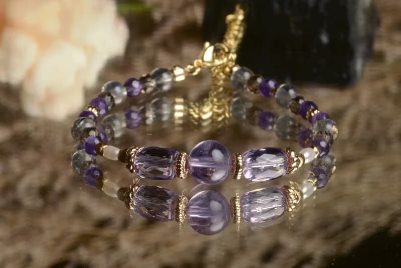 【神山晶礦】清透鑽切紫水晶拉長珍珠手鍊/紫水晶/拉長/珍珠