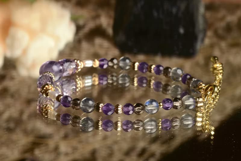 【神山晶礦】清透鑽切紫水晶拉長珍珠手鍊/紫水晶/拉長/珍珠