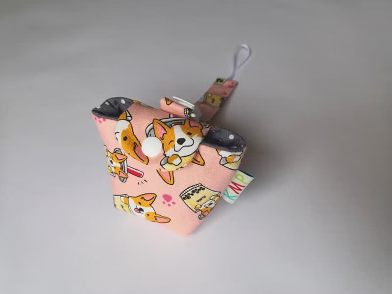 奶嘴夾 奶嘴收納袋 組合 柴犬珍奶