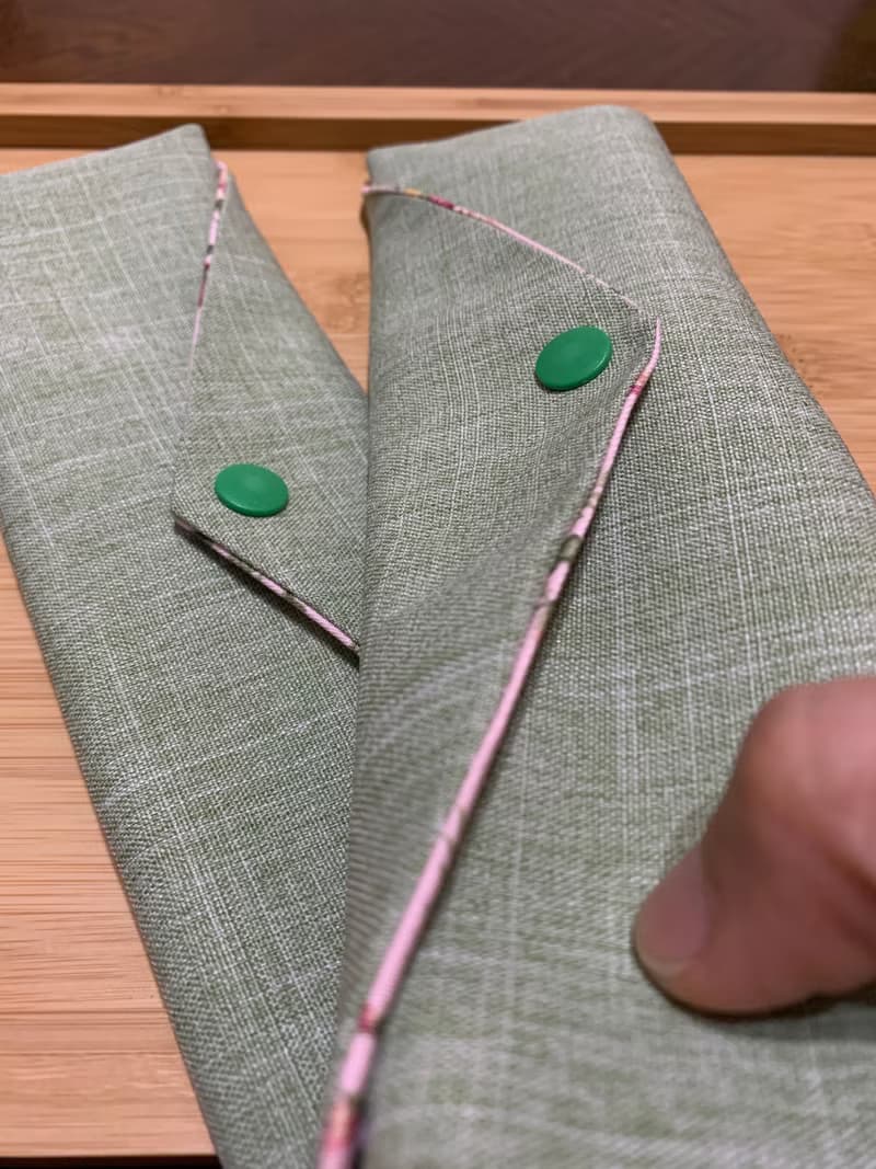 文青風環保筷袋 ~夏日晚風 清涼綠 收納 手作餐具袋 純棉