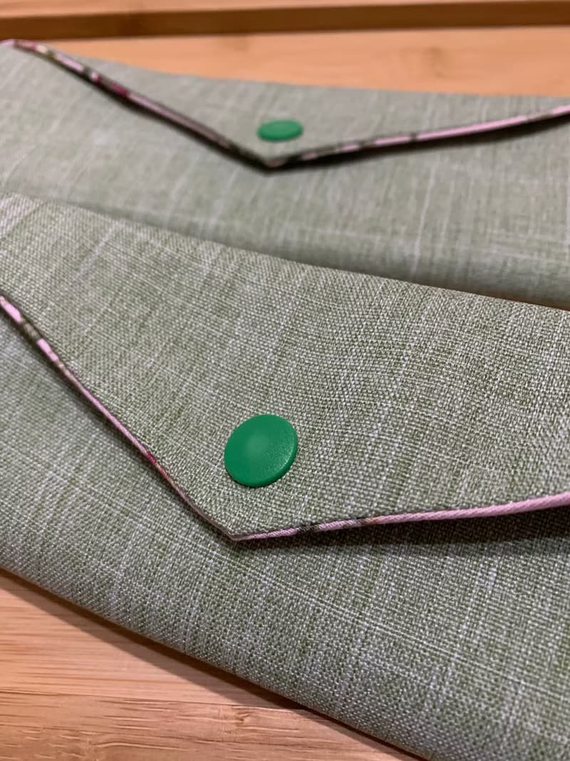 文青風環保筷袋 ~夏日晚風 清涼綠 收納 手作餐具袋 純棉