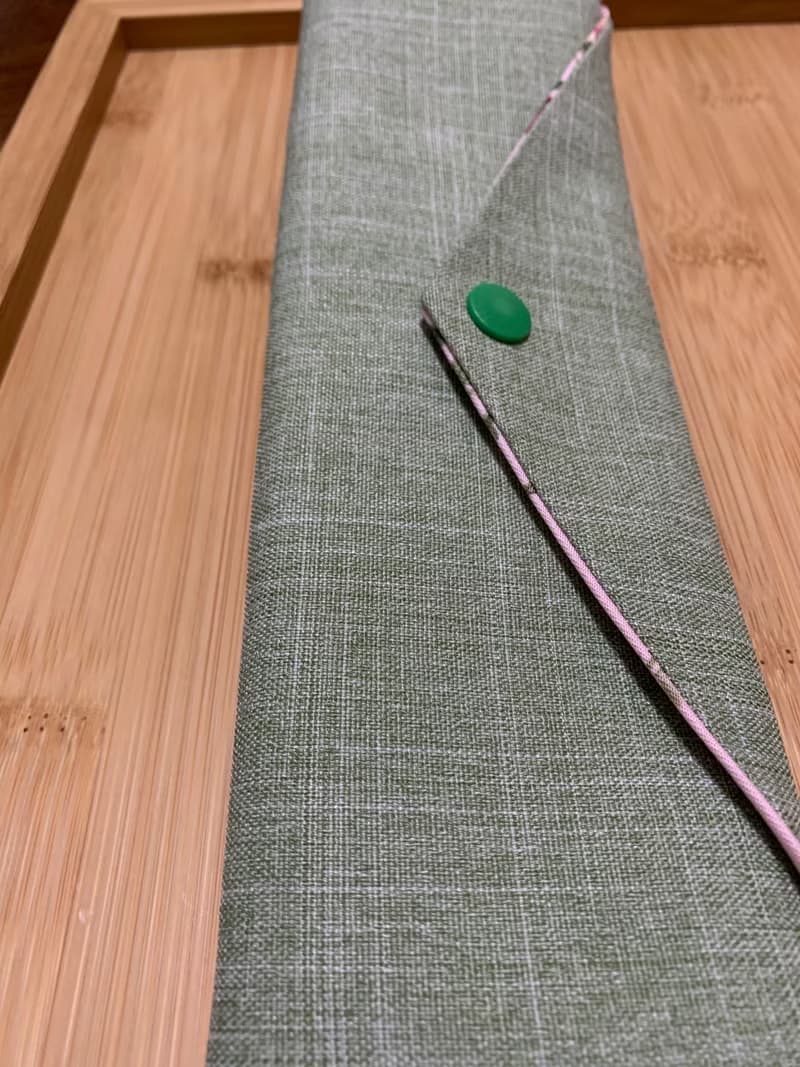 文青風環保筷袋 ~夏日晚風 清涼綠 收納 手作餐具袋 純棉