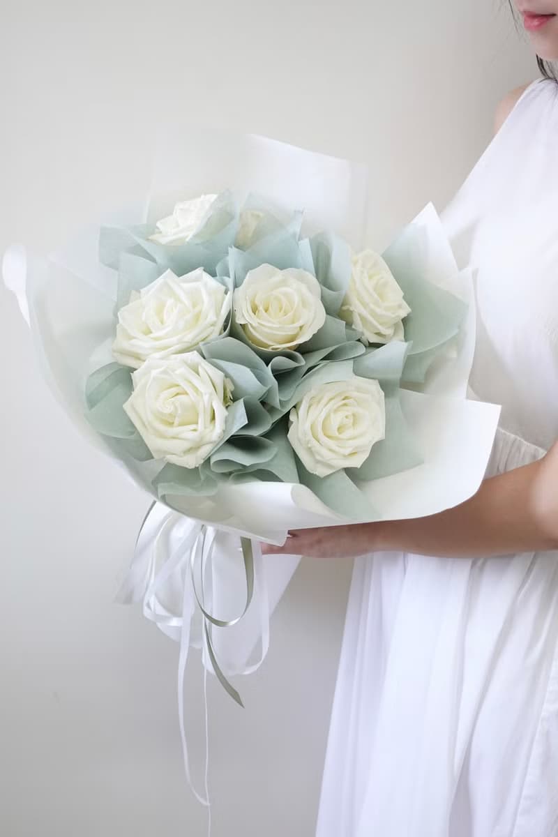 白色情人節 白玫瑰花束 求婚花束 生日花束 女友禮物