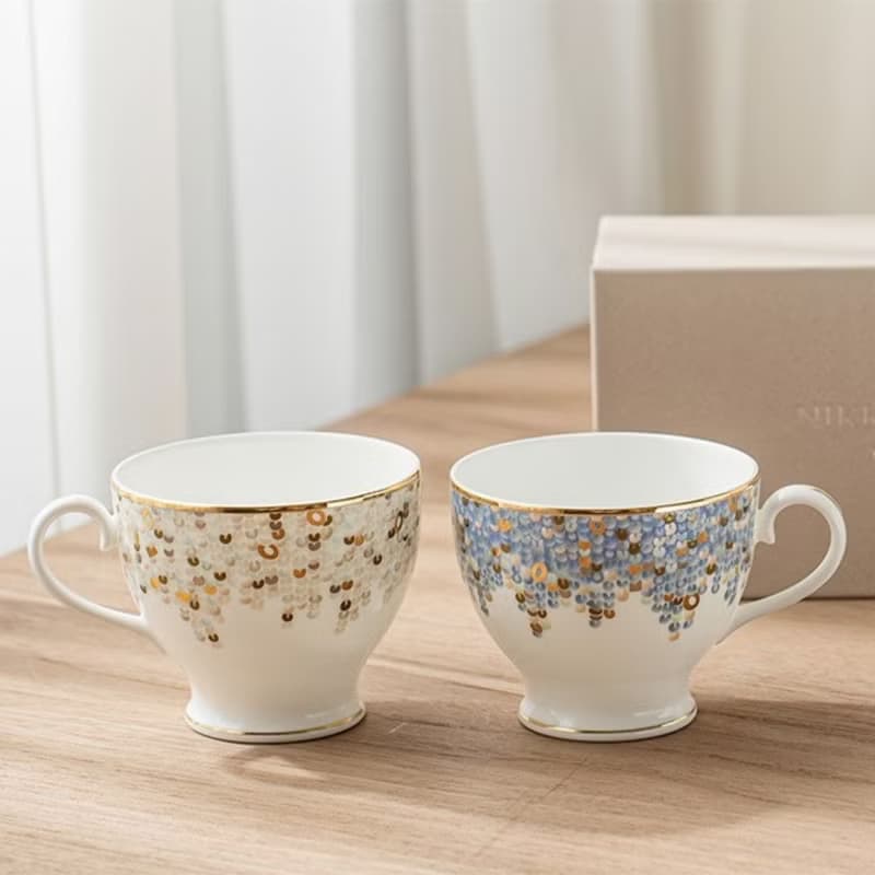 【結婚禮物】Spangles 咖啡杯對杯組 藍&金 /Nikko/附禮盒
