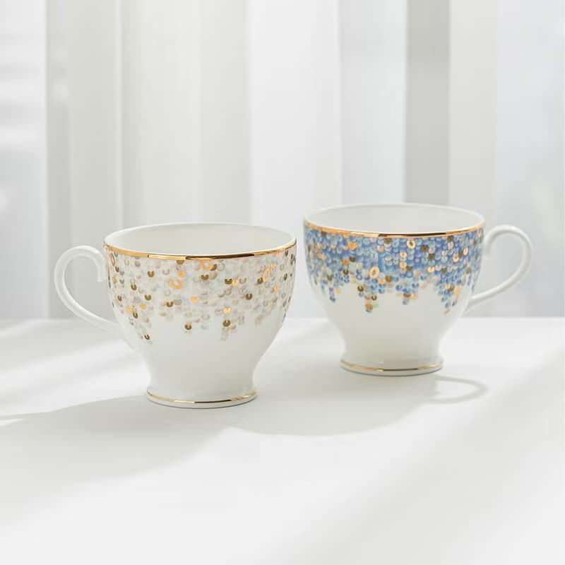 【結婚禮物】Spangles 咖啡杯對杯組 藍&金 /Nikko/附禮盒