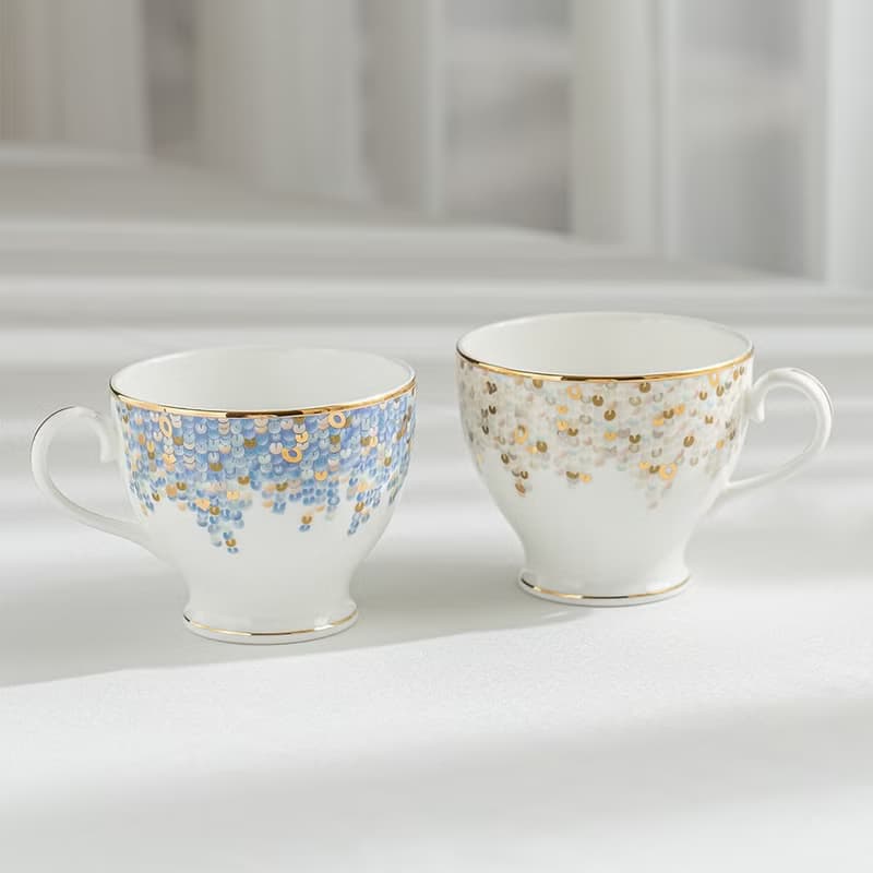 【結婚禮物】Spangles 咖啡杯對杯組 藍&金 /Nikko/附禮盒