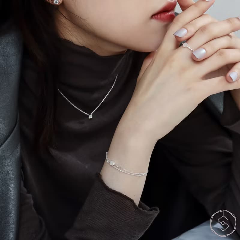 盼 | 月光石 S925純銀 | 天然石輕珠寶手鍊