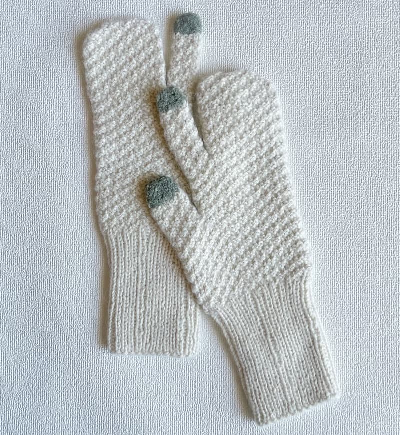 手編み3本指手袋