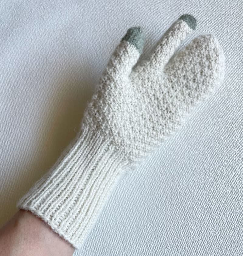 手編み3本指手袋