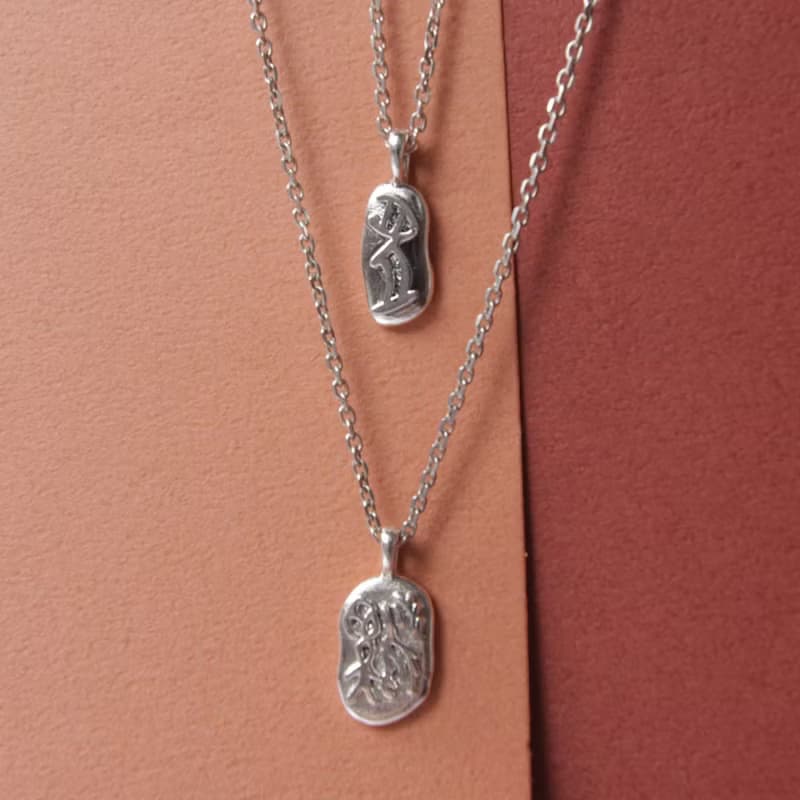 中國象形文字十二生肖系列---牛、猴、兔、雞、鼠、馬項鍊