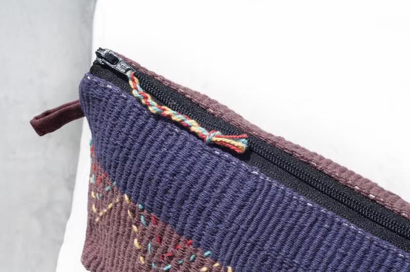 編織收納包/筆袋/化妝包/筆盒/餐具袋/文具/手機袋-手工刺繡山丘