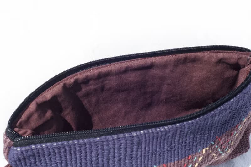 編織收納包/筆袋/化妝包/筆盒/餐具袋/文具/手機袋-手工刺繡山丘