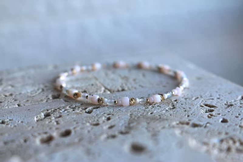 手環 十月誕生石 蛋白石 水晶 天然石 - under the rose -