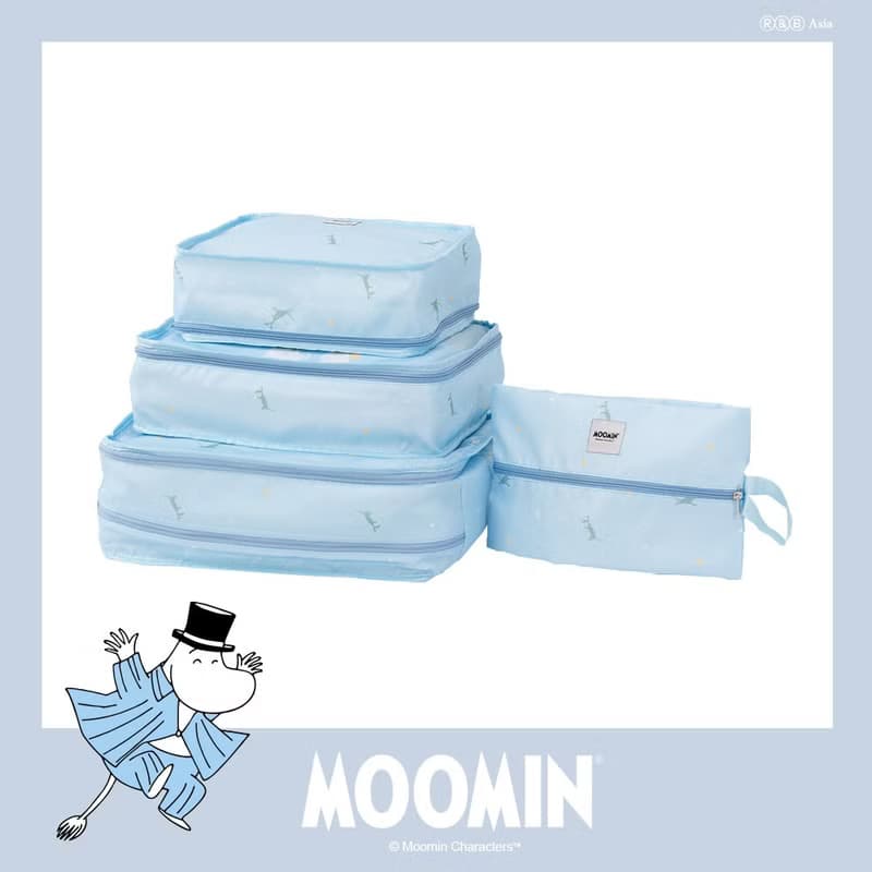 【Moomin嚕嚕米姆明】吊掛式旅行收納袋四件組 衣物收納袋
