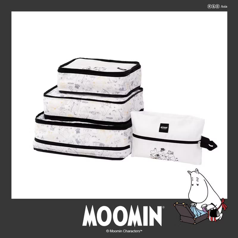 【Moomin嚕嚕米姆明】吊掛式旅行收納袋四件組 衣物收納袋