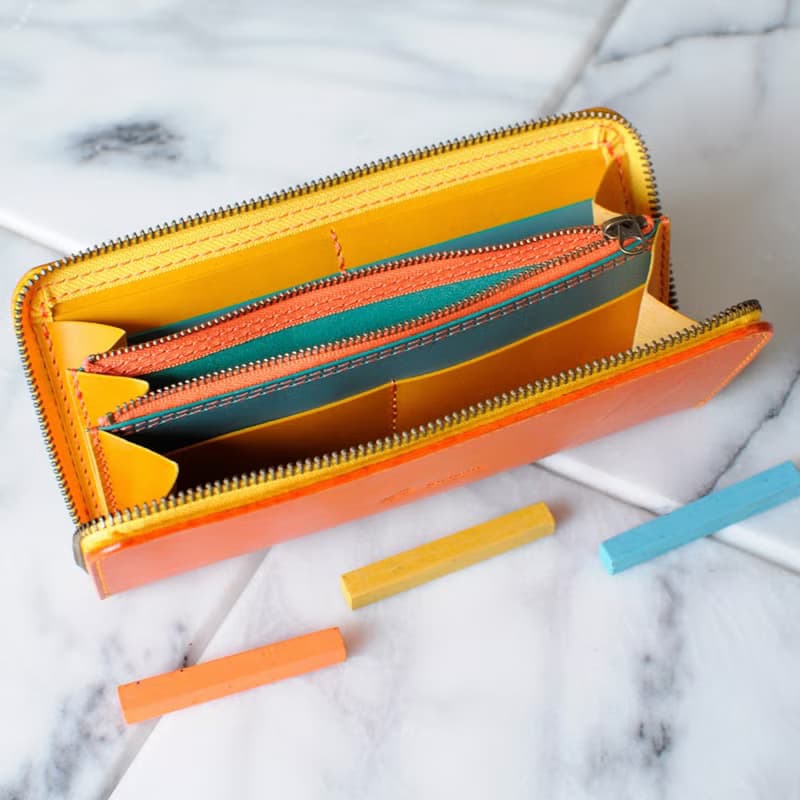 収納性抜群のラウンドファスナー長財布　No.6　ブッテーロ