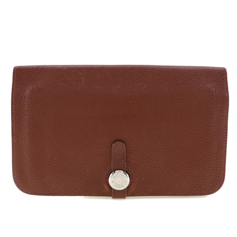 【日本直送】エルメス HERMES ドゴンGM 長財布 トリヨンクレマンス ボルドー シルバー金具  レディース【中古】