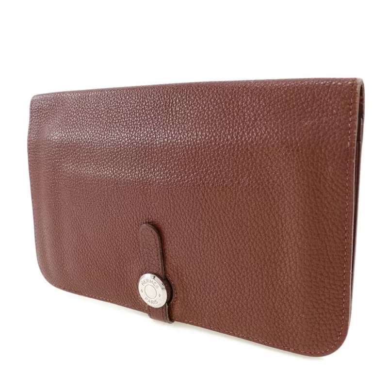 【日本直送】エルメス HERMES ドゴンGM 長財布 トリヨンクレマンス ボルドー シルバー金具  レディース【中古】