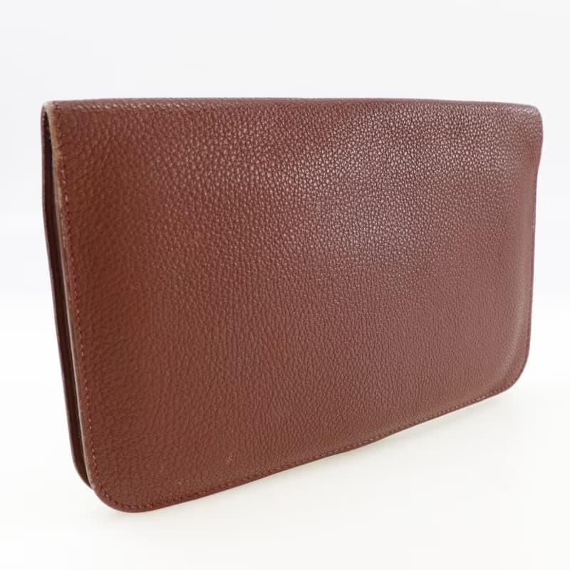 【日本直送】エルメス HERMES ドゴンGM 長財布 トリヨンクレマンス ボルドー シルバー金具  レディース【中古】