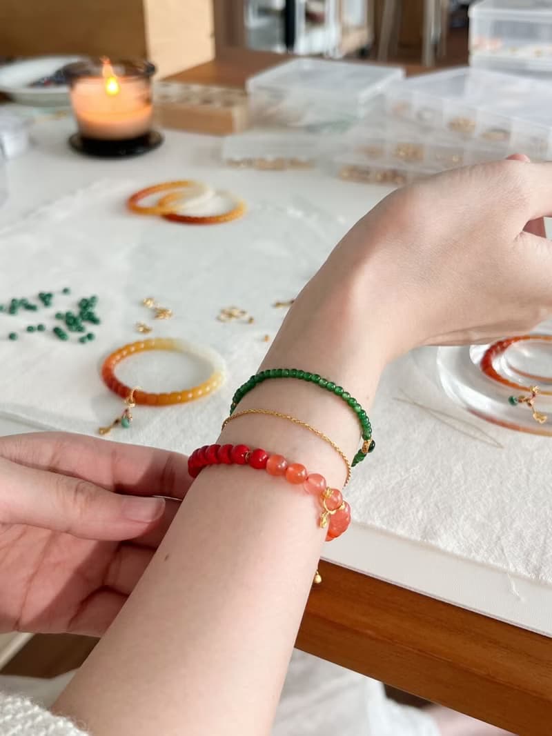 原創手工南棲冰飄南紅硃砂手串s925純銀開運手鏈生日禮物