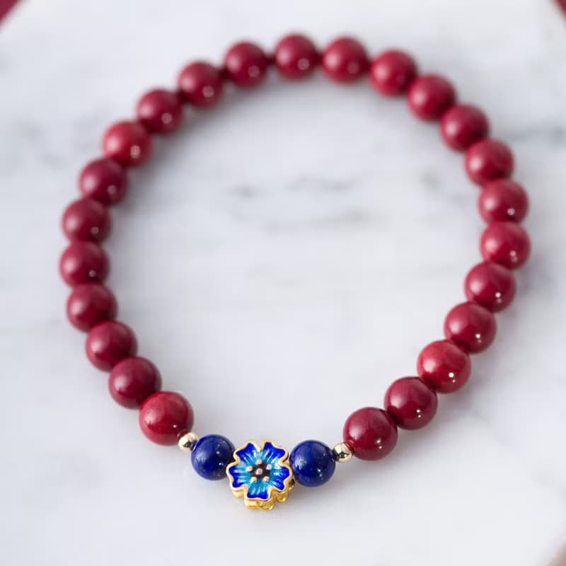 紫金砂硃砂青金石14K包金手鍊 | 辟邪防小人新年禮物化太歲