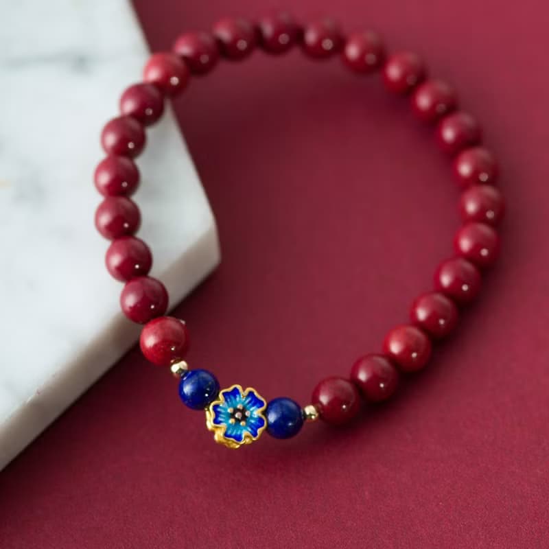 紫金砂硃砂青金石14K包金手鍊 | 辟邪防小人新年禮物化太歲