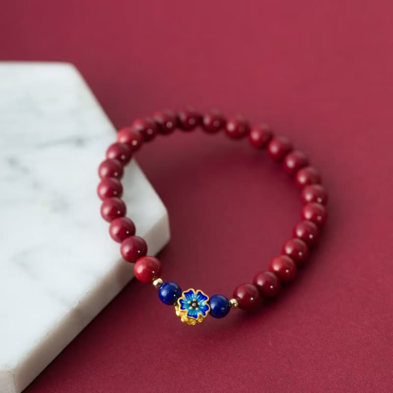 紫金砂硃砂青金石14K包金手鍊 | 辟邪防小人新年禮物化太歲