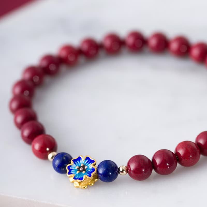 紫金砂硃砂青金石14K包金手鍊 | 辟邪防小人新年禮物化太歲