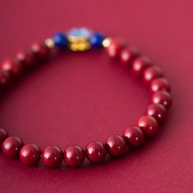 紫金砂硃砂青金石14K包金手鍊 | 辟邪防小人新年禮物化太歲