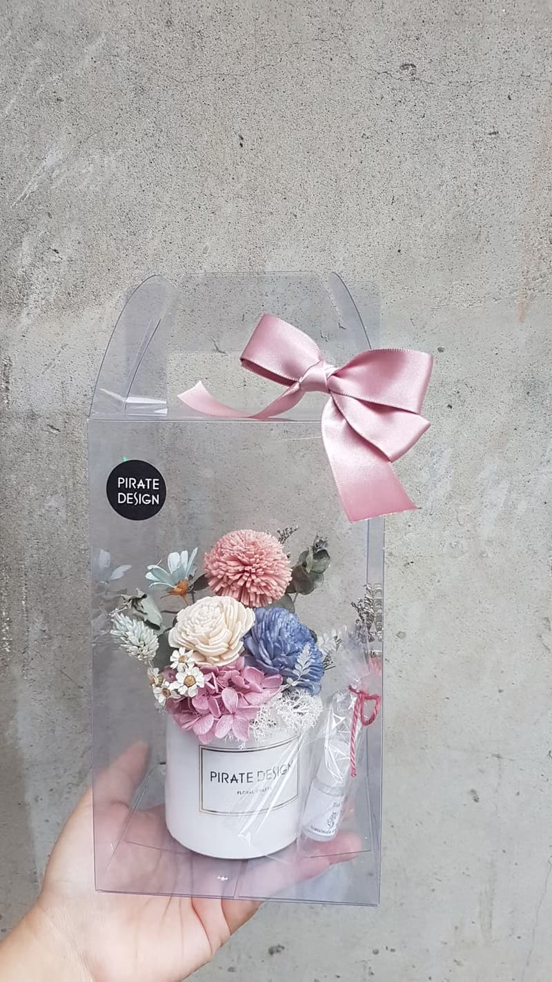 海藏設計│浪漫果漾。香芬乾燥花小品盆栽。個性藍/浪漫紫