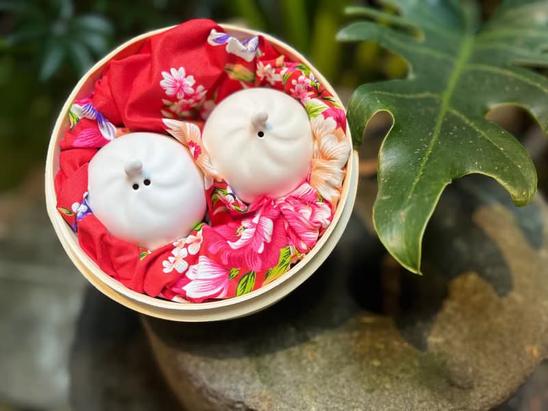 【台客藍】小籠包調味罐2入組 **蒸籠+花布包裝(顏色隨機)