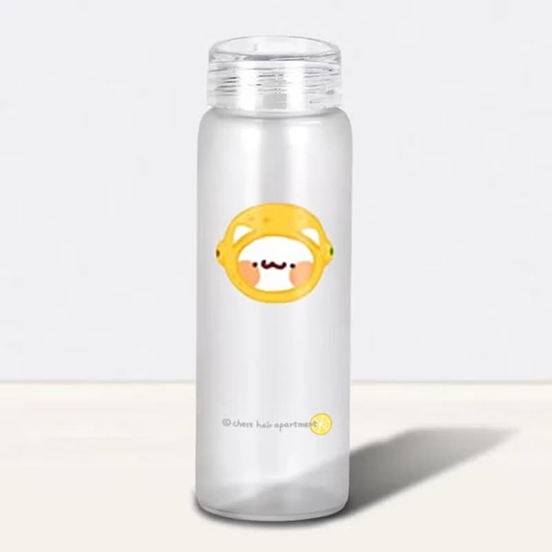 透明磨砂玻璃瓶 17oz 小小的檸檬頭 | 胸毛公寓 散水禮物