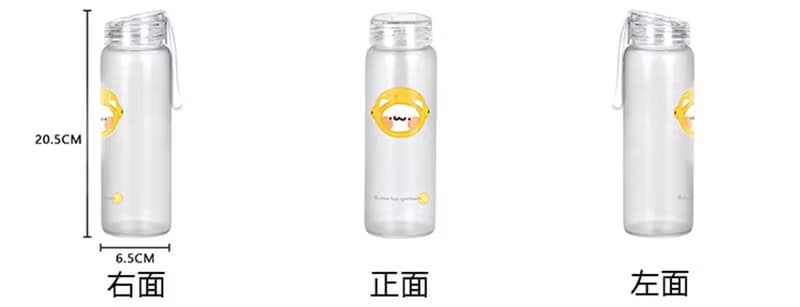 透明磨砂玻璃瓶 17oz 小小的檸檬頭 | 胸毛公寓 散水禮物