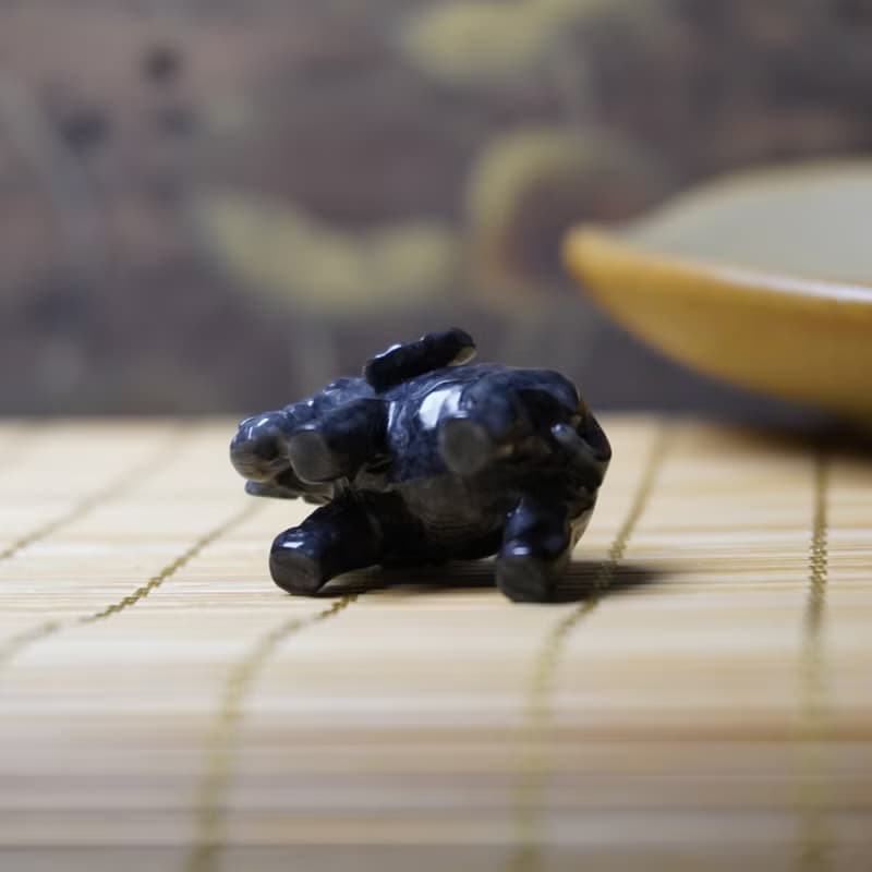 【吉象如意】烏雞翡翠大象擺飾 | 天然緬甸玉A貨翡翠 | 送禮