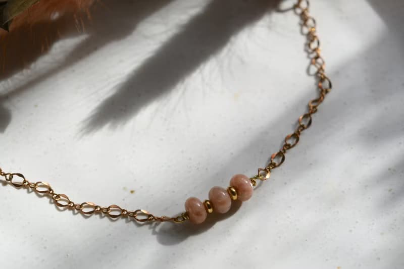 暮紅│玫瑰石│黃銅手鍊