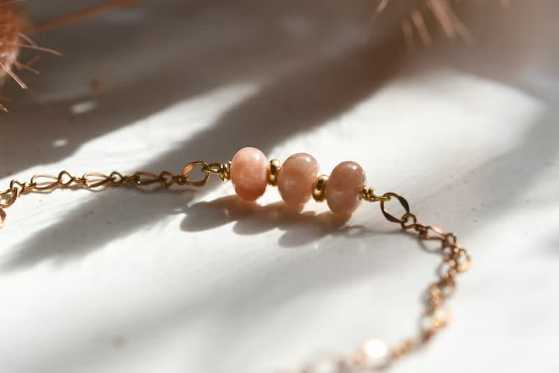 暮紅│玫瑰石│黃銅手鍊