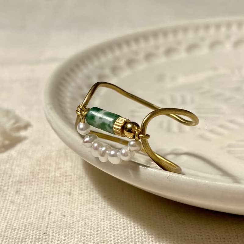 老林雜貨 | 綠點石珍珠戒指