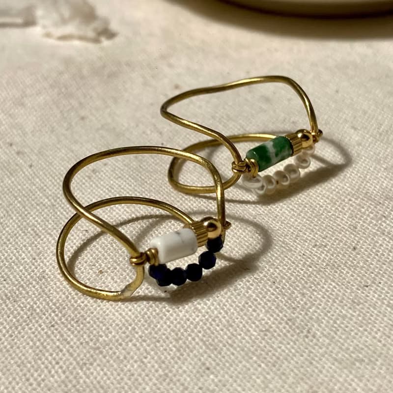 老林雜貨 | 綠點石珍珠戒指