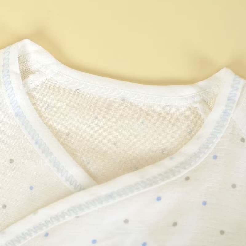 點點綁帶連身服-100%純棉紗布嬰兒連身衣(短袖短褲)-寶寶新生兒3M