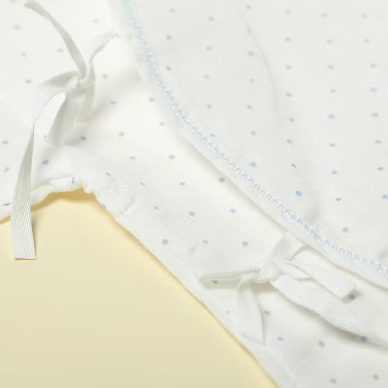 點點綁帶連身服-100%純棉紗布嬰兒連身衣(短袖短褲)-寶寶新生兒3M
