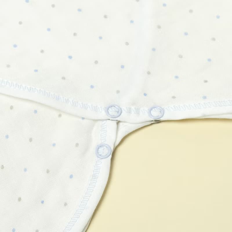 點點綁帶連身服-100%純棉紗布嬰兒連身衣(短袖短褲)-寶寶新生兒3M