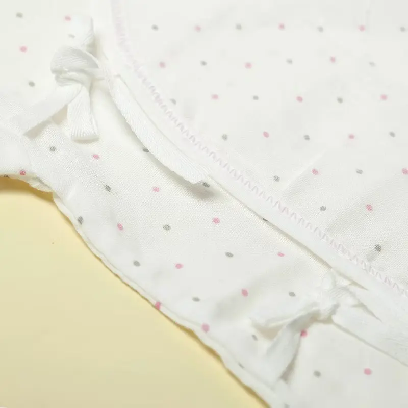 點點綁帶連身服-100%純棉紗布嬰兒連身衣(短袖短褲)-寶寶新生兒3M