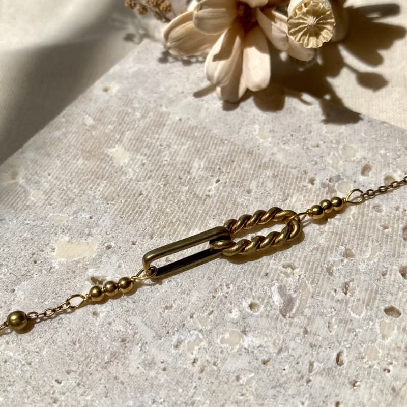 老林雜貨 | 黃銅鎖鏈設計手鍊