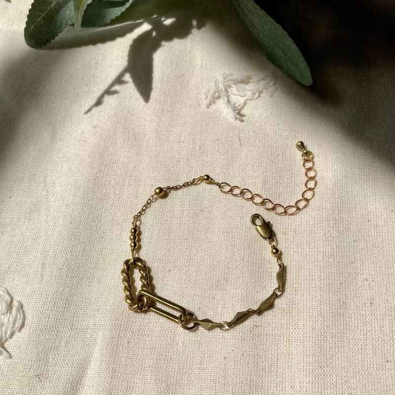 老林雜貨 | 黃銅鎖鏈設計手鍊