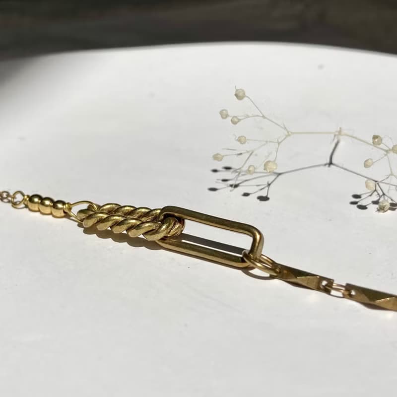 老林雜貨 | 黃銅鎖鏈設計手鍊