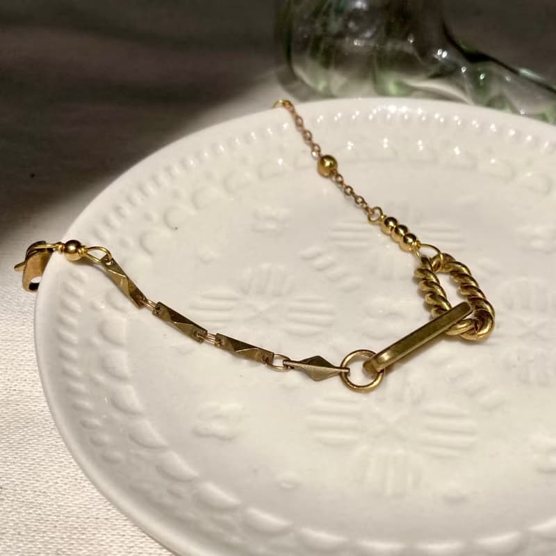 老林雜貨 | 黃銅鎖鏈設計手鍊