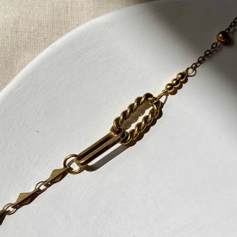 老林雜貨 | 黃銅鎖鏈設計手鍊