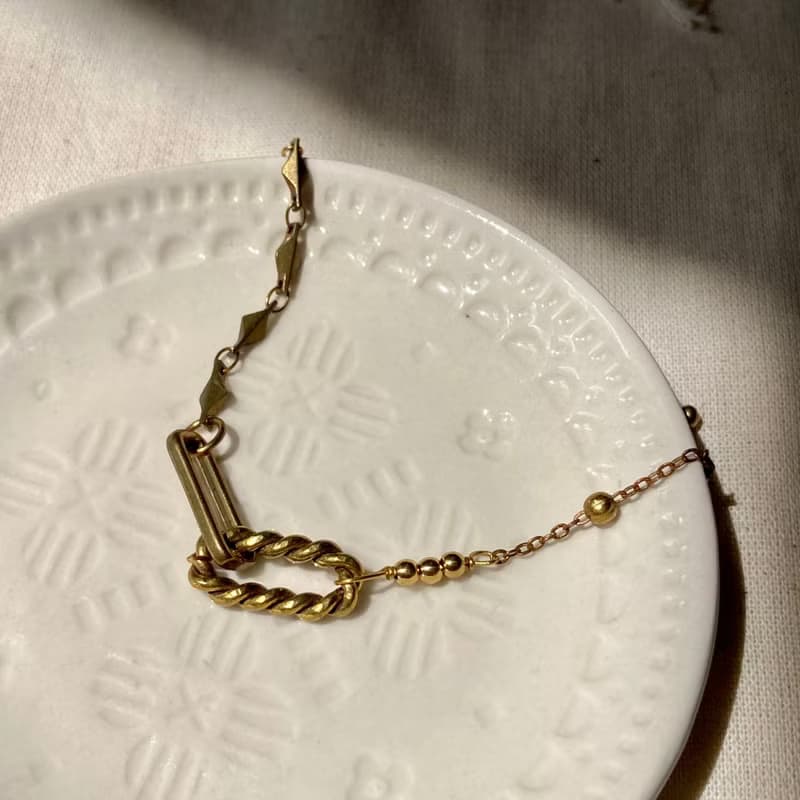 老林雜貨 | 黃銅鎖鏈設計手鍊