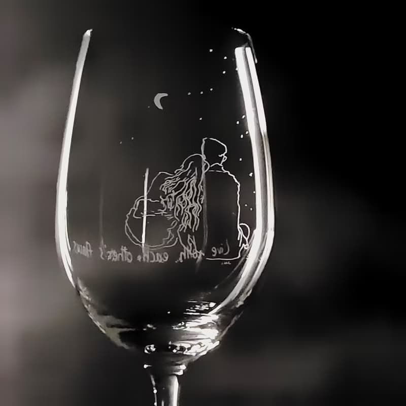 【婚慶賀禮小物】客定手雕 In love 高腳杯 對杯 雕圖/免費刻字